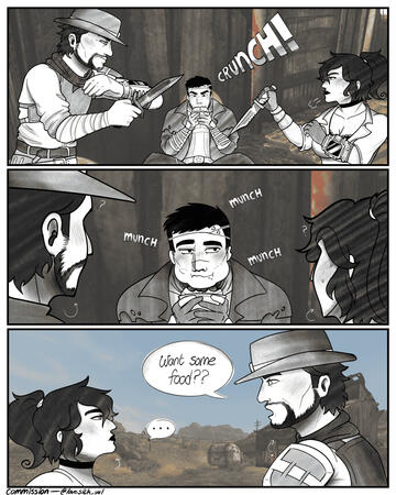 Half-body comic commission done for @FoxsVault on X (2026)